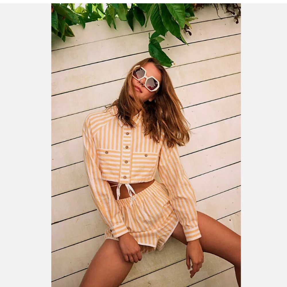 Free People linen button down shirt SIZE S